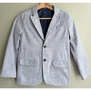 Cat & Jack Boys Chambray Cotton Blazer Blue Size 10 | 2 Button Sport Coat Jacket